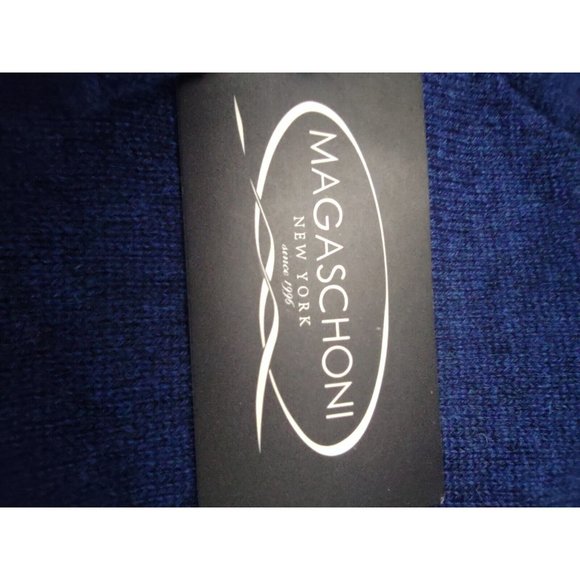 Magaschoni Cashmere Ruffled Blue Cardigan Sweater - Picture 8 of 16